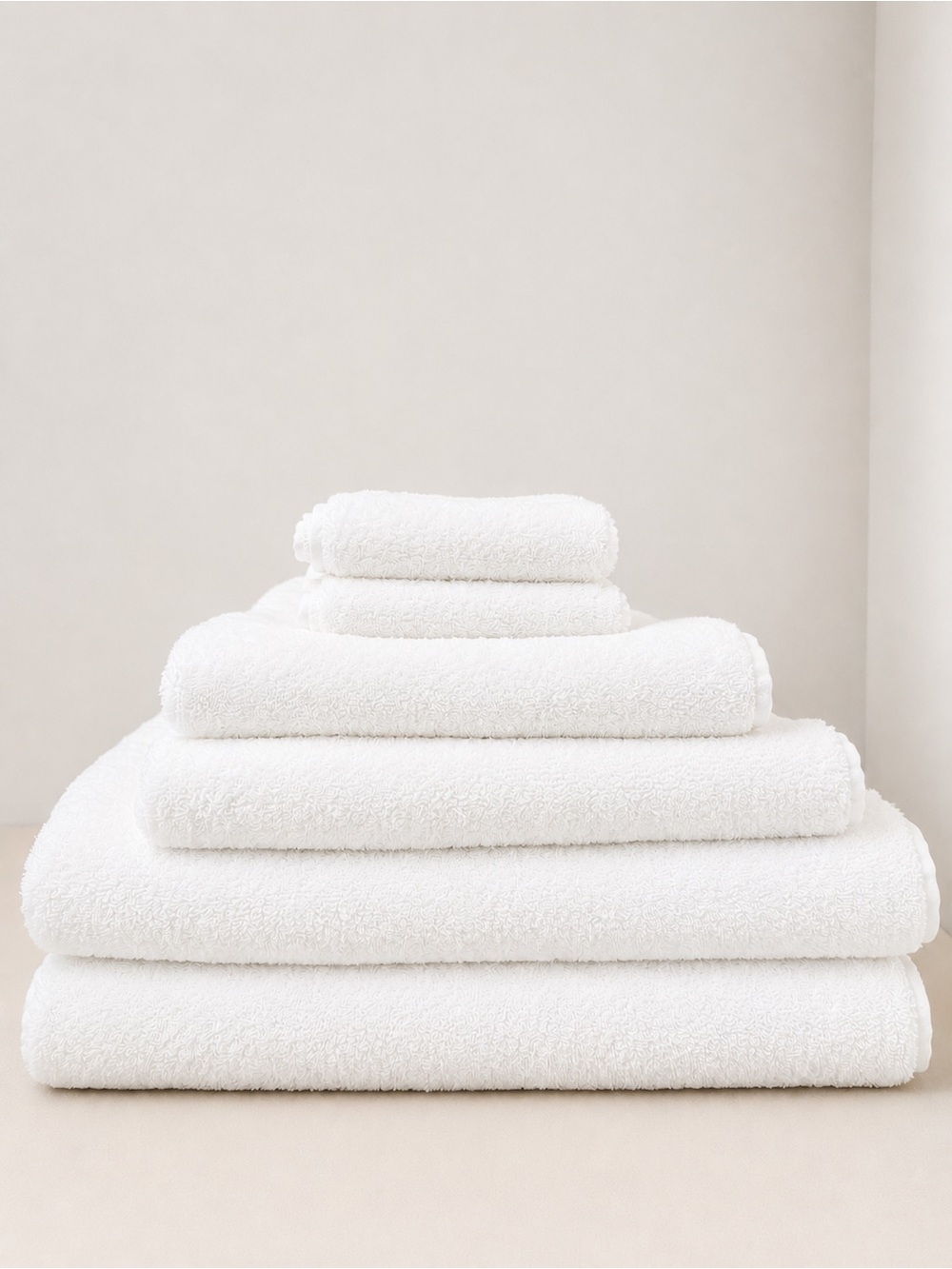 Luxury White Bath Towel Set - Plush Cotton Towels
